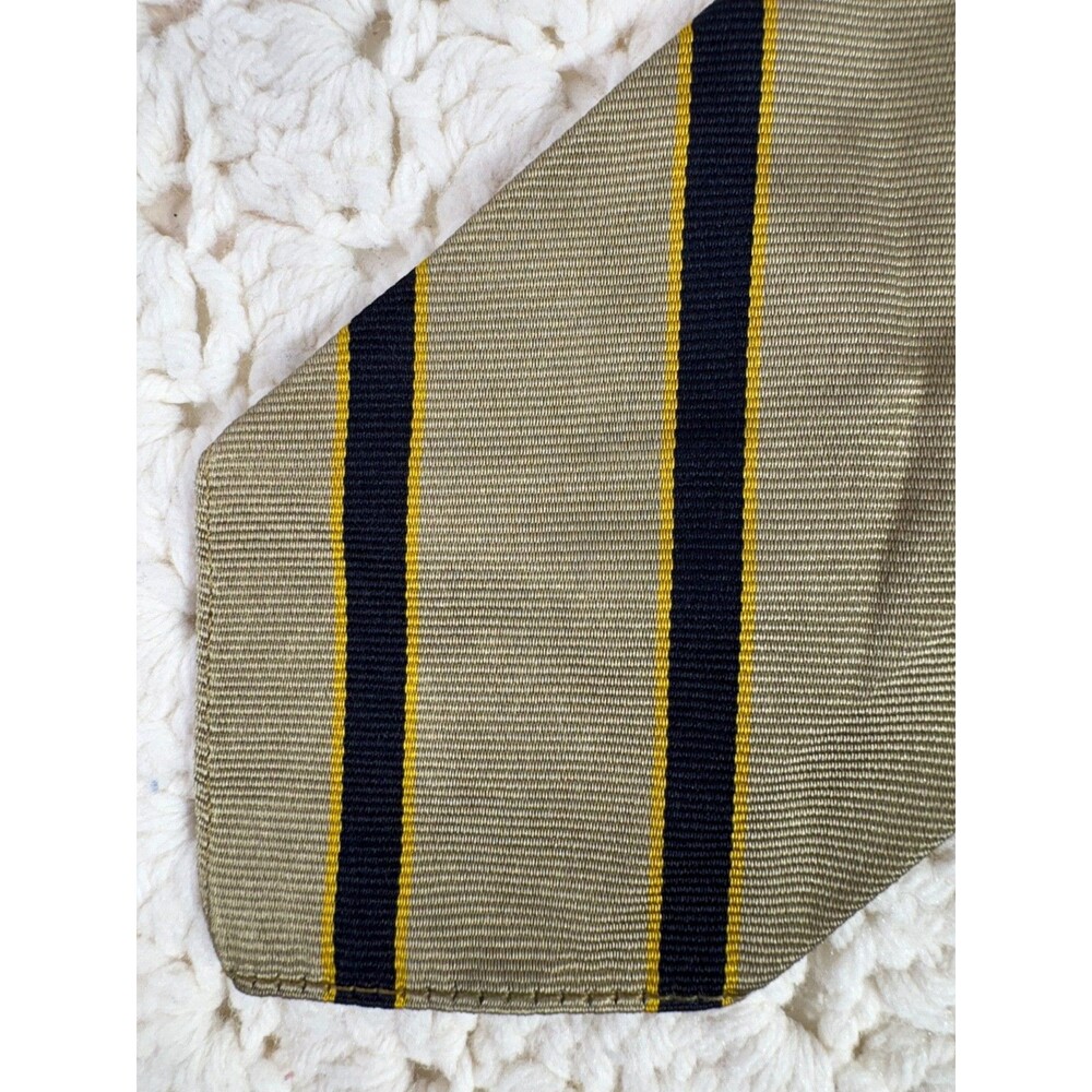 Vintage Reis of New Haven Men's Silk Tie Striped Tan Black 3.25" x 54" EUC